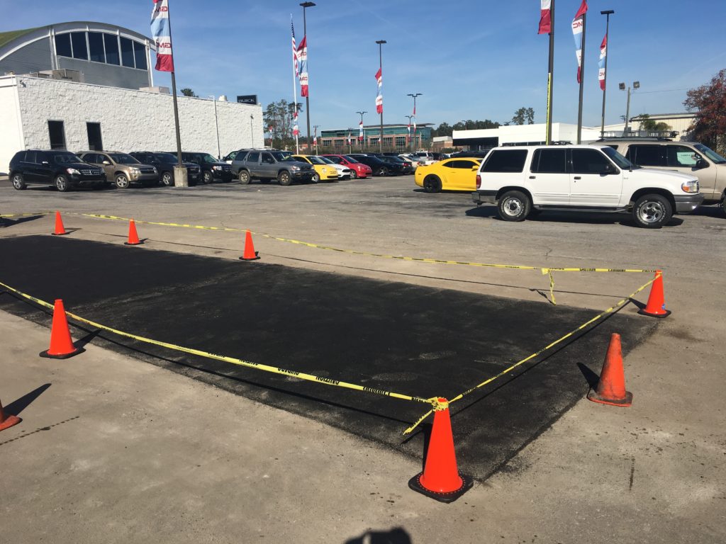 pothole that has been repaired